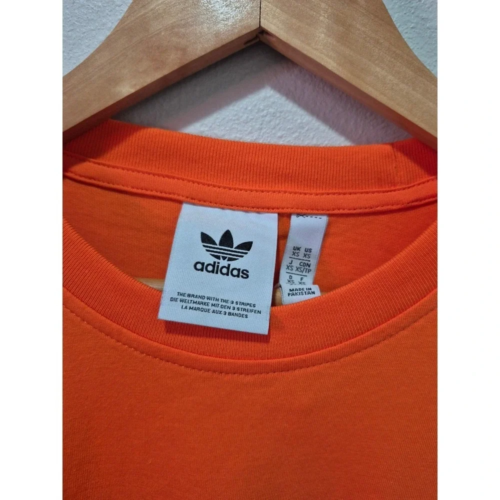 Adidas Trefoil  XS T-Shirt Men's Orange Short Sleeve Casual Logo‎ Tee